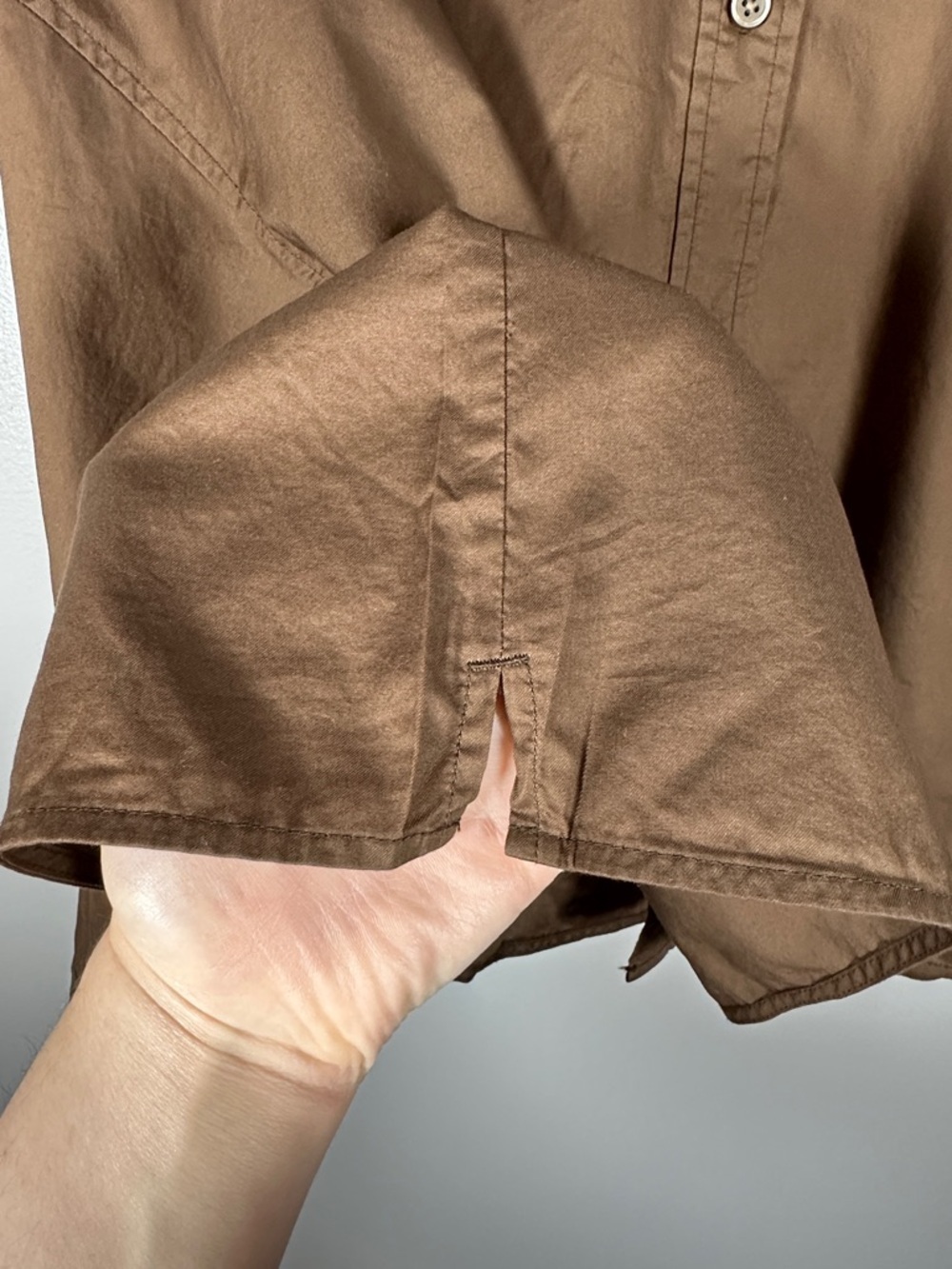 Everlane The Woven PJ Top Cropped Chestnut Size Medium NWOT - Picture 8 of 9